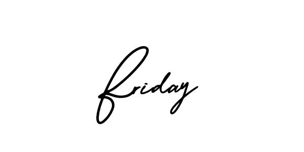 How to make Friday name signature. Use AmerikaSignatureDemo-Regular style for creating short signs online. This is the latest handwritten sign. Friday signature style 3 images and pictures png