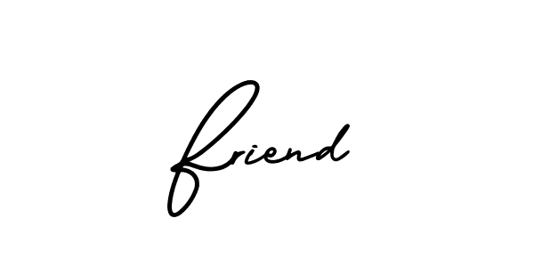 Friend stylish signature style. Best Handwritten Sign (AmerikaSignatureDemo-Regular) for my name. Handwritten Signature Collection Ideas for my name Friend. Friend signature style 3 images and pictures png