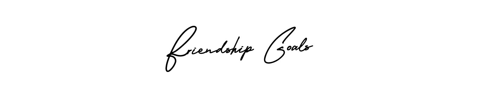 Also You can easily find your signature by using the search form. We will create Friendship Goals name handwritten signature images for you free of cost using AmerikaSignatureDemo-Regular sign style. Friendship Goals signature style 3 images and pictures png