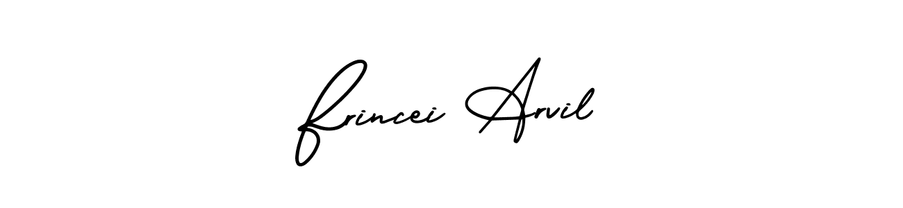 This is the best signature style for the Frincei Arvil name. Also you like these signature font (AmerikaSignatureDemo-Regular). Mix name signature. Frincei Arvil signature style 3 images and pictures png