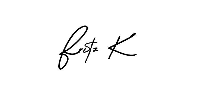 The best way (AmerikaSignatureDemo-Regular) to make a short signature is to pick only two or three words in your name. The name Fritz K include a total of six letters. For converting this name. Fritz K signature style 3 images and pictures png