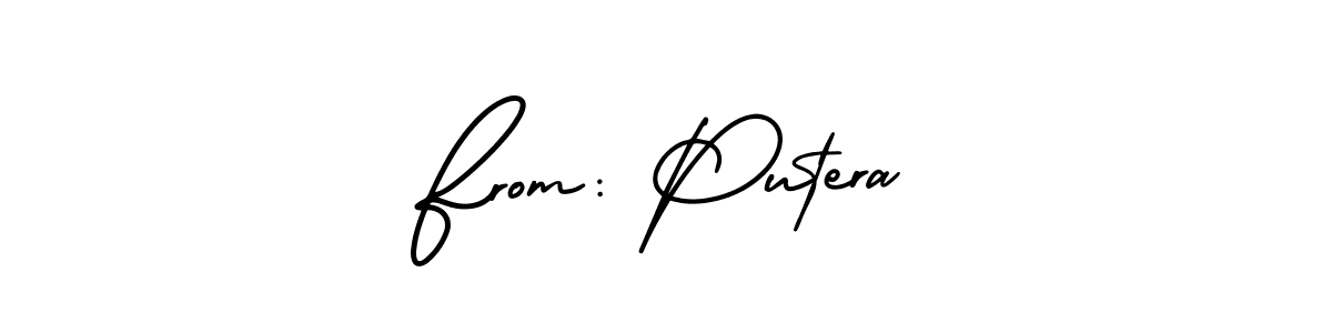 From: Putera stylish signature style. Best Handwritten Sign (AmerikaSignatureDemo-Regular) for my name. Handwritten Signature Collection Ideas for my name From: Putera. From: Putera signature style 3 images and pictures png