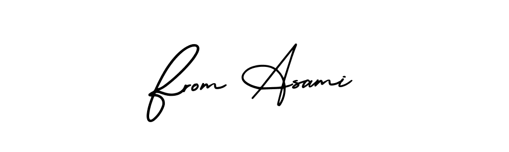 Similarly AmerikaSignatureDemo-Regular is the best handwritten signature design. Signature creator online .You can use it as an online autograph creator for name From Asami. From Asami signature style 3 images and pictures png