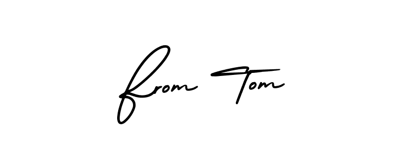 From Tom stylish signature style. Best Handwritten Sign (AmerikaSignatureDemo-Regular) for my name. Handwritten Signature Collection Ideas for my name From Tom. From Tom signature style 3 images and pictures png