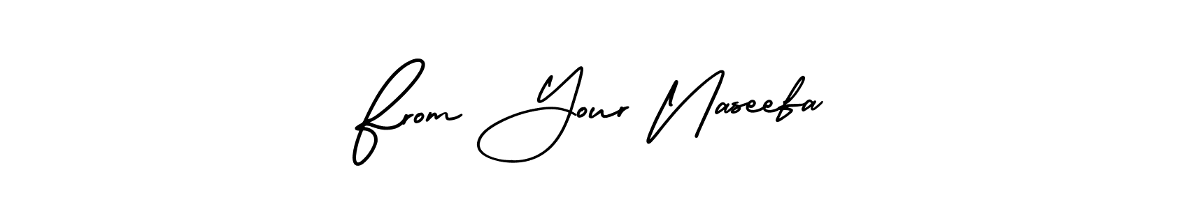 Design your own signature with our free online signature maker. With this signature software, you can create a handwritten (AmerikaSignatureDemo-Regular) signature for name From Your Naseefa. From Your Naseefa signature style 3 images and pictures png