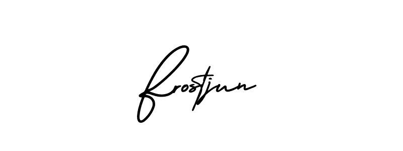 How to make Frostjun signature? AmerikaSignatureDemo-Regular is a professional autograph style. Create handwritten signature for Frostjun name. Frostjun signature style 3 images and pictures png