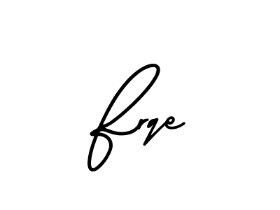 You should practise on your own different ways (AmerikaSignatureDemo-Regular) to write your name (Frqe) in signature. don't let someone else do it for you. Frqe signature style 3 images and pictures png