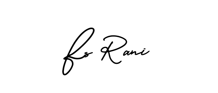 You should practise on your own different ways (AmerikaSignatureDemo-Regular) to write your name (Fs Rani) in signature. don't let someone else do it for you. Fs Rani signature style 3 images and pictures png