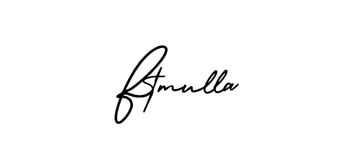 How to make Ftmulla name signature. Use AmerikaSignatureDemo-Regular style for creating short signs online. This is the latest handwritten sign. Ftmulla signature style 3 images and pictures png