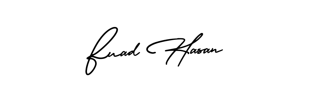 How to make Fuad Hasan name signature. Use AmerikaSignatureDemo-Regular style for creating short signs online. This is the latest handwritten sign. Fuad Hasan signature style 3 images and pictures png