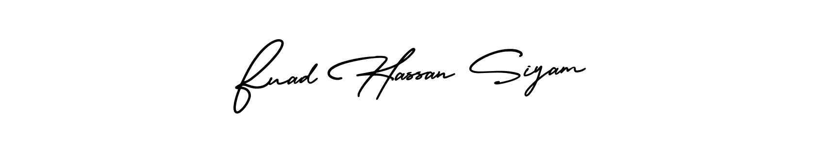 It looks lik you need a new signature style for name Fuad Hassan Siyam. Design unique handwritten (AmerikaSignatureDemo-Regular) signature with our free signature maker in just a few clicks. Fuad Hassan Siyam signature style 3 images and pictures png