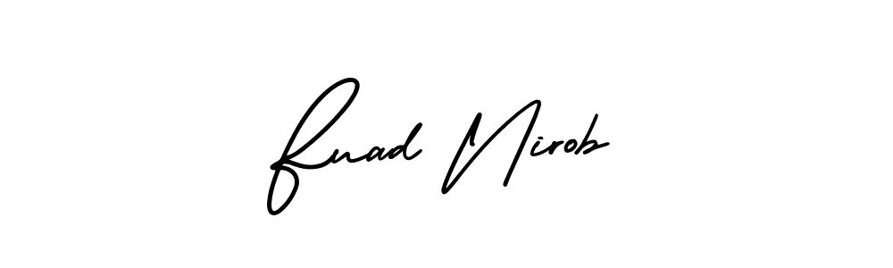 Also You can easily find your signature by using the search form. We will create Fuad Nirob name handwritten signature images for you free of cost using AmerikaSignatureDemo-Regular sign style. Fuad Nirob signature style 3 images and pictures png