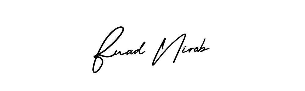 Also You can easily find your signature by using the search form. We will create Fuad Nirob name handwritten signature images for you free of cost using AmerikaSignatureDemo-Regular sign style. Fuad Nirob signature style 3 images and pictures png