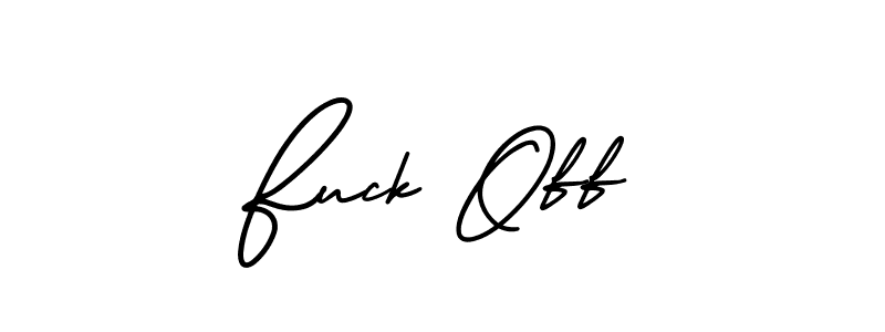 Use a signature maker to create a handwritten signature online. With this signature software, you can design (AmerikaSignatureDemo-Regular) your own signature for name Fuck Off. Fuck Off signature style 3 images and pictures png