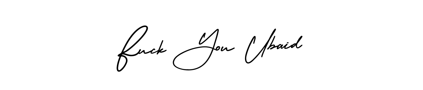 Make a beautiful signature design for name Fuck You Ubaid. With this signature (AmerikaSignatureDemo-Regular) style, you can create a handwritten signature for free. Fuck You Ubaid signature style 3 images and pictures png