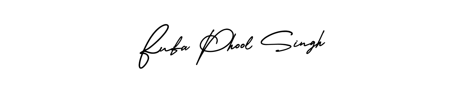The best way (AmerikaSignatureDemo-Regular) to make a short signature is to pick only two or three words in your name. The name Fufa Phool Singh include a total of six letters. For converting this name. Fufa Phool Singh signature style 3 images and pictures png