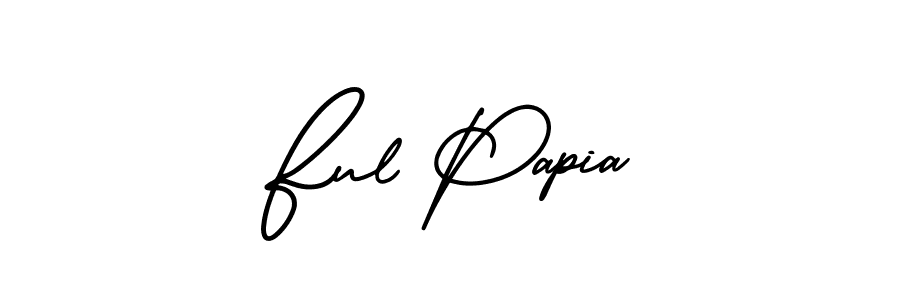 It looks lik you need a new signature style for name Ful Papia. Design unique handwritten (AmerikaSignatureDemo-Regular) signature with our free signature maker in just a few clicks. Ful Papia signature style 3 images and pictures png