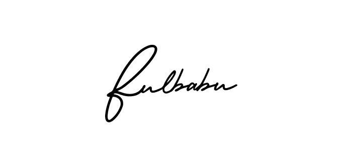 You should practise on your own different ways (AmerikaSignatureDemo-Regular) to write your name (Fulbabu) in signature. don't let someone else do it for you. Fulbabu signature style 3 images and pictures png