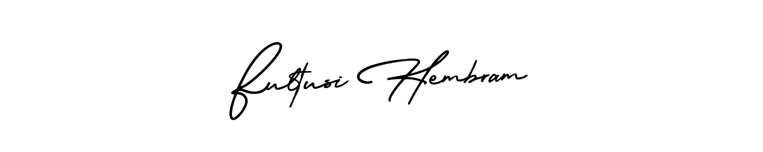 Check out images of Autograph of Fultusi Hembram name. Actor Fultusi Hembram Signature Style. AmerikaSignatureDemo-Regular is a professional sign style online. Fultusi Hembram signature style 3 images and pictures png