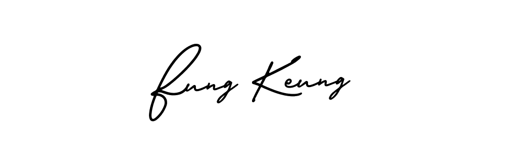Fung Keung stylish signature style. Best Handwritten Sign (AmerikaSignatureDemo-Regular) for my name. Handwritten Signature Collection Ideas for my name Fung Keung. Fung Keung signature style 3 images and pictures png