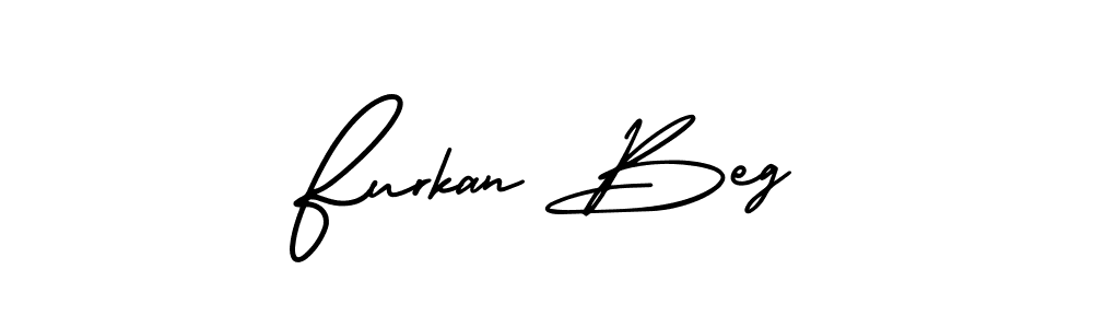 How to make Furkan Beg name signature. Use AmerikaSignatureDemo-Regular style for creating short signs online. This is the latest handwritten sign. Furkan Beg signature style 3 images and pictures png