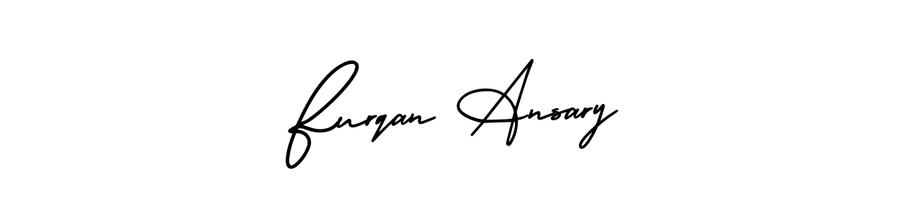 The best way (AmerikaSignatureDemo-Regular) to make a short signature is to pick only two or three words in your name. The name Furqan Ansary include a total of six letters. For converting this name. Furqan Ansary signature style 3 images and pictures png