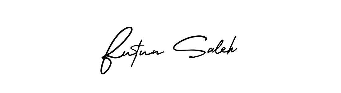 Futun Saleh stylish signature style. Best Handwritten Sign (AmerikaSignatureDemo-Regular) for my name. Handwritten Signature Collection Ideas for my name Futun Saleh. Futun Saleh signature style 3 images and pictures png