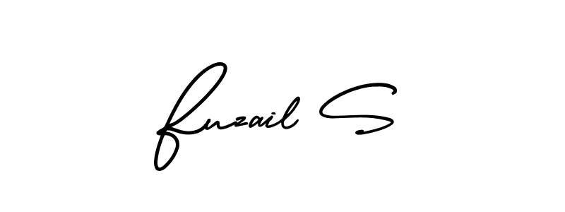 The best way (AmerikaSignatureDemo-Regular) to make a short signature is to pick only two or three words in your name. The name Fuzail S include a total of six letters. For converting this name. Fuzail S signature style 3 images and pictures png