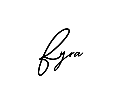 Use a signature maker to create a handwritten signature online. With this signature software, you can design (AmerikaSignatureDemo-Regular) your own signature for name Fyra. Fyra signature style 3 images and pictures png