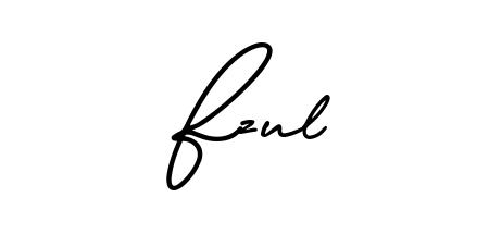 Create your official email sign-off with Fzul name in AmerikaSignatureDemo-Regular style. Crisp, clean, and perfectly legible across all screens. Fzul signature style 3 images and pictures png