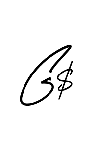 The best way (AmerikaSignatureDemo-Regular) to make a short signature is to pick only two or three words in your name. The name G$ include a total of six letters. For converting this name. G$ signature style 3 images and pictures png