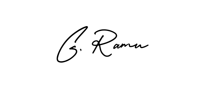 It looks lik you need a new signature style for name G, Ramu. Design unique handwritten (AmerikaSignatureDemo-Regular) signature with our free signature maker in just a few clicks. G, Ramu signature style 3 images and pictures png