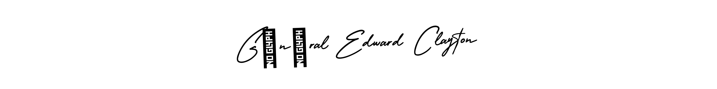 AmerikaSignatureDemo-Regular is a professional signature style that is perfect for those who want to add a touch of class to their signature. It is also a great choice for those who want to make their signature more unique. Get Général Edward Clayton name to fancy signature for free. Général Edward Clayton signature style 3 images and pictures png