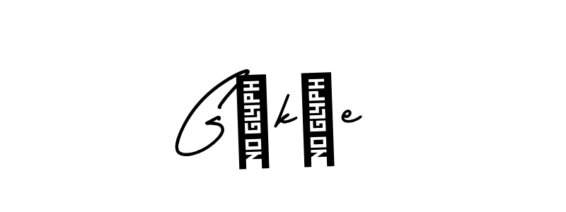 You should practise on your own different ways (AmerikaSignatureDemo-Regular) to write your name (Gökçe ) in signature. don't let someone else do it for you. Gökçe  signature style 3 images and pictures png