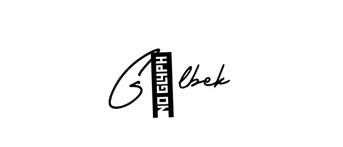 Make a beautiful signature design for name Gülbek. With this signature (AmerikaSignatureDemo-Regular) style, you can create a handwritten signature for free. Gülbek signature style 3 images and pictures png