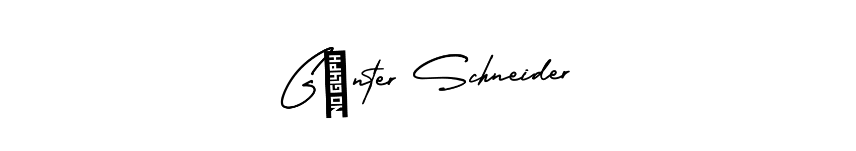 It looks lik you need a new signature style for name Günter Schneider. Design unique handwritten (AmerikaSignatureDemo-Regular) signature with our free signature maker in just a few clicks. Günter Schneider signature style 3 images and pictures png