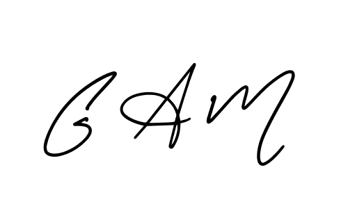 Make a beautiful signature design for name G A M. With this signature (AmerikaSignatureDemo-Regular) style, you can create a handwritten signature for free. G A M signature style 3 images and pictures png