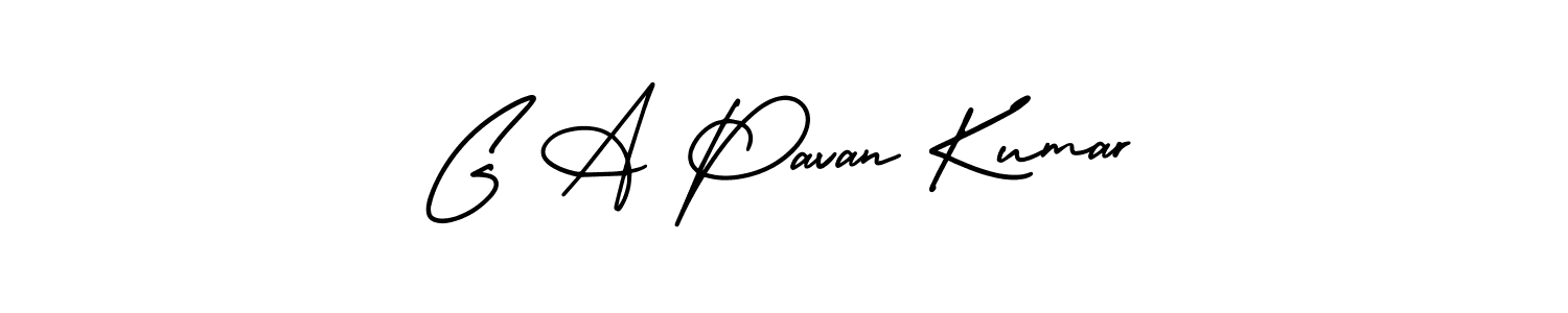 The best way (AmerikaSignatureDemo-Regular) to make a short signature is to pick only two or three words in your name. The name G A Pavan Kumar include a total of six letters. For converting this name. G A Pavan Kumar signature style 3 images and pictures png