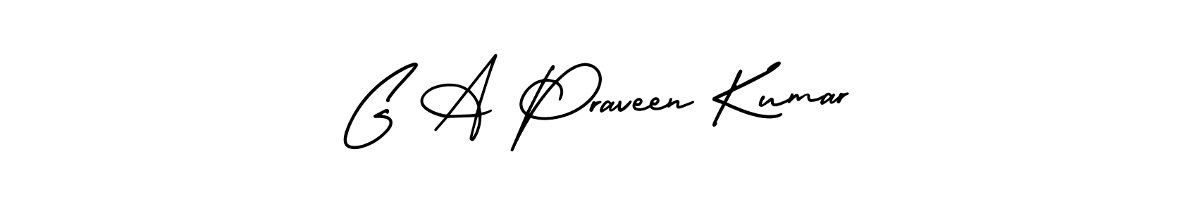 if you are searching for the best signature style for your name G A Praveen Kumar. so please give up your signature search. here we have designed multiple signature styles  using AmerikaSignatureDemo-Regular. G A Praveen Kumar signature style 3 images and pictures png