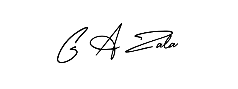 if you are searching for the best signature style for your name G A Zala. so please give up your signature search. here we have designed multiple signature styles  using AmerikaSignatureDemo-Regular. G A Zala signature style 3 images and pictures png