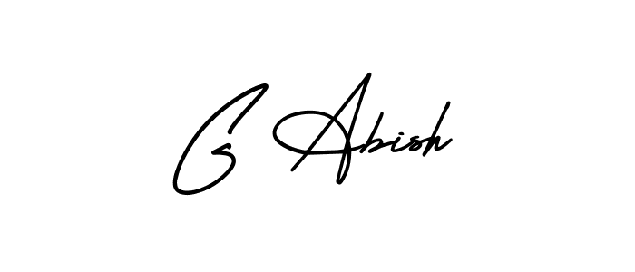 Use a signature maker to create a handwritten signature online. With this signature software, you can design (AmerikaSignatureDemo-Regular) your own signature for name G Abish. G Abish signature style 3 images and pictures png