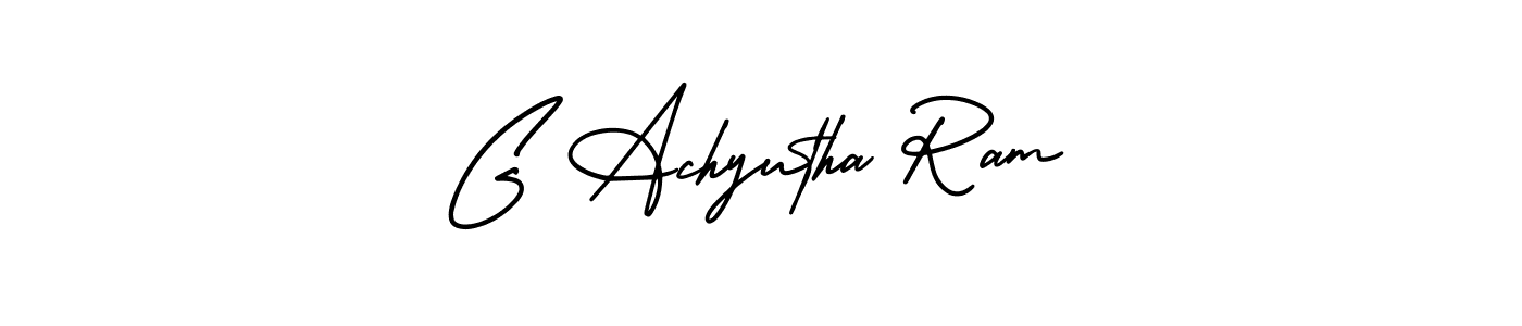 You should practise on your own different ways (AmerikaSignatureDemo-Regular) to write your name (G Achyutha Ram) in signature. don't let someone else do it for you. G Achyutha Ram signature style 3 images and pictures png