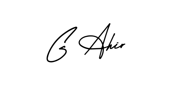 Create a beautiful signature design for name G Ahir. With this signature (AmerikaSignatureDemo-Regular) fonts, you can make a handwritten signature for free. G Ahir signature style 3 images and pictures png