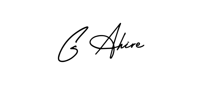 if you are searching for the best signature style for your name G Ahire. so please give up your signature search. here we have designed multiple signature styles  using AmerikaSignatureDemo-Regular. G Ahire signature style 3 images and pictures png