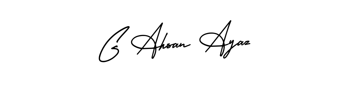 Make a beautiful signature design for name G Ahsan Ayaz. With this signature (AmerikaSignatureDemo-Regular) style, you can create a handwritten signature for free. G Ahsan Ayaz signature style 3 images and pictures png