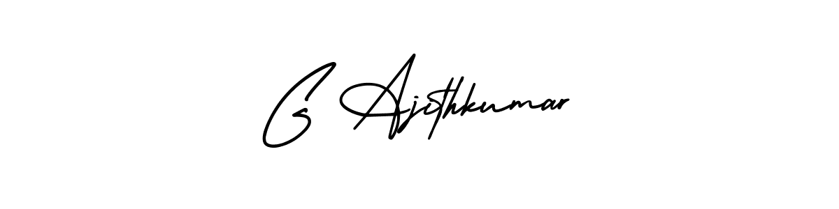 You should practise on your own different ways (AmerikaSignatureDemo-Regular) to write your name (G Ajithkumar) in signature. don't let someone else do it for you. G Ajithkumar signature style 3 images and pictures png