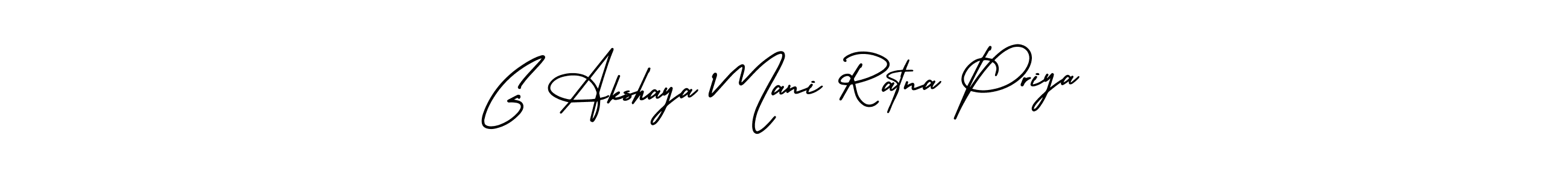 Make a beautiful signature design for name G Akshaya Mani Ratna Priya. With this signature (AmerikaSignatureDemo-Regular) style, you can create a handwritten signature for free. G Akshaya Mani Ratna Priya signature style 3 images and pictures png