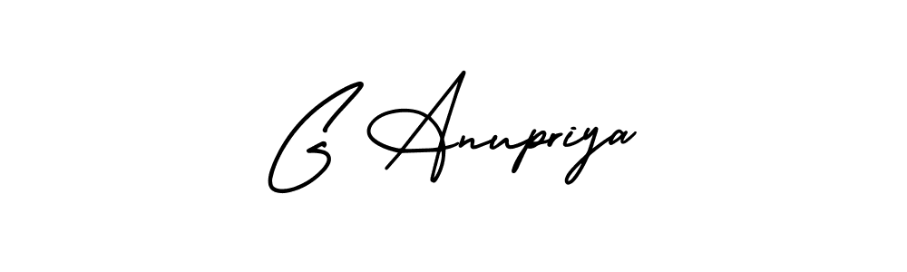 Also You can easily find your signature by using the search form. We will create G Anupriya name handwritten signature images for you free of cost using AmerikaSignatureDemo-Regular sign style. G Anupriya signature style 3 images and pictures png