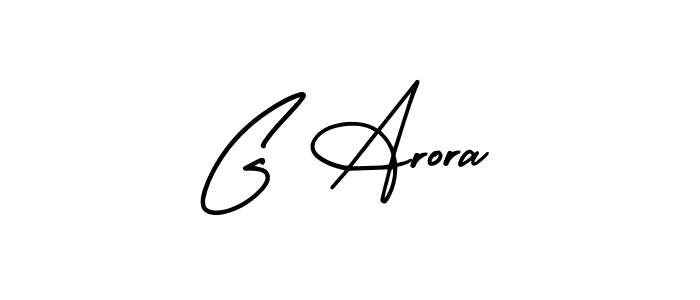 How to make G Arora name signature. Use AmerikaSignatureDemo-Regular style for creating short signs online. This is the latest handwritten sign. G Arora signature style 3 images and pictures png