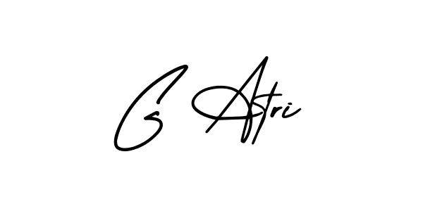 Design your own signature with our free online signature maker. With this signature software, you can create a handwritten (AmerikaSignatureDemo-Regular) signature for name G Atri. G Atri signature style 3 images and pictures png